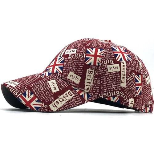 United Kingdom Flag Washed Cotton Baseball Cap Unisex Letters Graffiti Baseball Cap For Men&Women Casual Adjustable Outdoor Hats