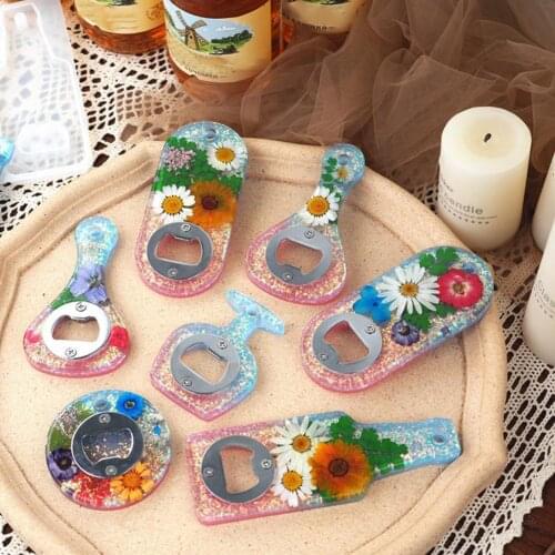 Corkscrew DIY Crystal Resin Epoxy Silicone Mold Beer Flower Silicone Opener Spanner Mold Epoxy Resin Mirror Dried Bottle N1N5