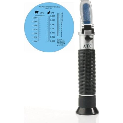 Pet Urine Specific Gravity Concentration Meter Pet Dog Cat Urine Refractometer ATC Serum Plasma Protein Hemoglobin Analyzer