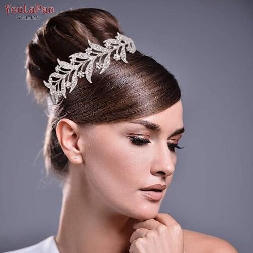 TOPQUEEN HP326 Zircon Tiaras Bridal Hair Accessories Headband Sweet Rhinestone Bridal Headwear Silver Wedding Hair Jeweley