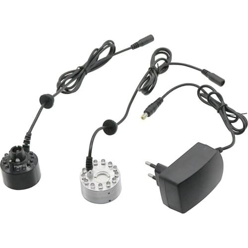 12 LED Atomizer Colorful Light Ultrasonic Misting Maker Water Fountain Pond Landscaping Fogger Atomizer Air Humidifier
