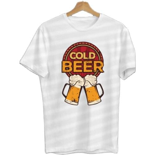 Unisex Tshirt men girl Summer Clothing Fashion Short Sleeve Cotton T-shirt Summer Plus size Unisex Unisex Black Cold Beer Design