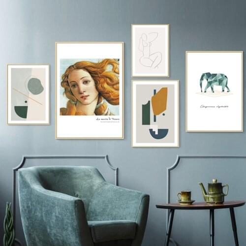 Scandinavia Vintage Figure Prints Canvas Oil Printings Paintings Europe POP Wall Art Poster Pictures for Living Room Home Decor