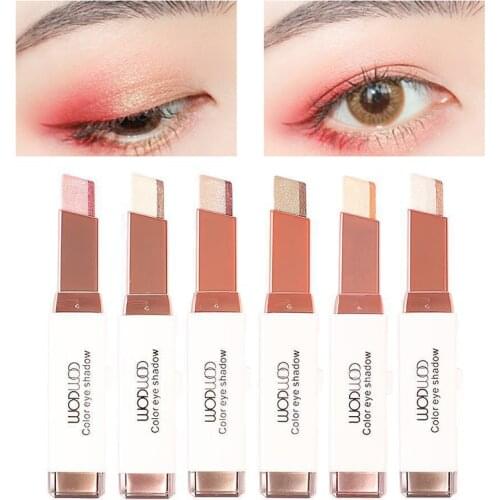 1PC Double Color Eyeshadow Stick Velvet Gradient Two-color Eyeshadow Stick Eyeshadow Retouching Waterproof Lazy Eyeshadow TSLM1