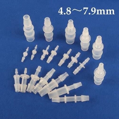 5~100pcs 4.8~7.9mm PP Reducer union Pagoda joint Air Pump Hose Garden Irrigation Aquarium System plastic pipe connector