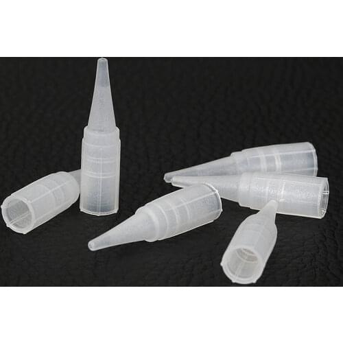 500Pcs Eyebrow Tattoo Needle Tips For Permanent Makeup Plastic Tattoo Caps Matched For 1R 3R 5R Needles -B0