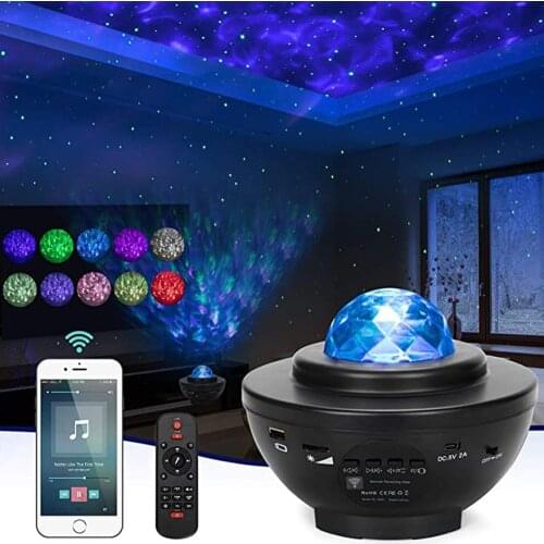 Colorful Starry Sky Galaxy Projector Nightlight Child Blueteeth USB Music Player Star Night Light Romantic Projection Lamp Gift