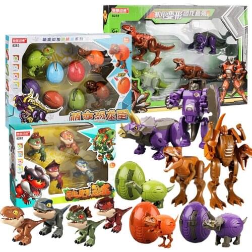 Deformation Dinosaur Eggs Mini Cute Transform Toys Boys Girls Educational Robot Tyrannosaurus Velociraptor Action Figures Toys