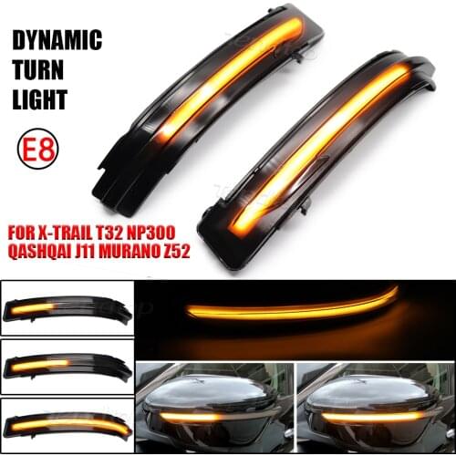 For Nissan X-Trail T32 Qashqai J11 Murano Z52 Navara NP300 Pathfinder Car Dynamic Blinker LED Lamp Turn Signal Side Mirror Light