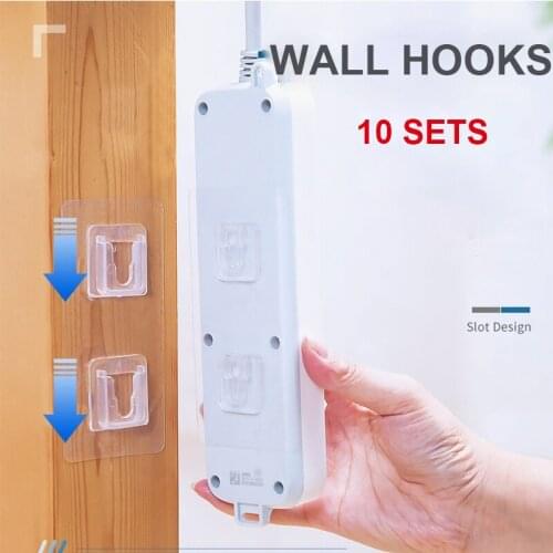 Double-Sided Adhesive Wall Hooks Hanger Strong Transparent Hooks Suction Cup Sucker Wall Storage Holder For Kitchen Bathroom