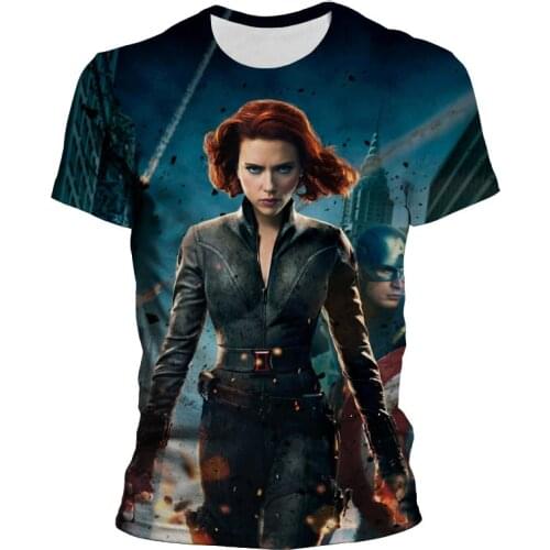 Black Widow Men Oversized T-shirt Summer Marvel 3D Printed Women Tee Shirt Short Sleeve Streetwear Boy Girl Kids Clothing