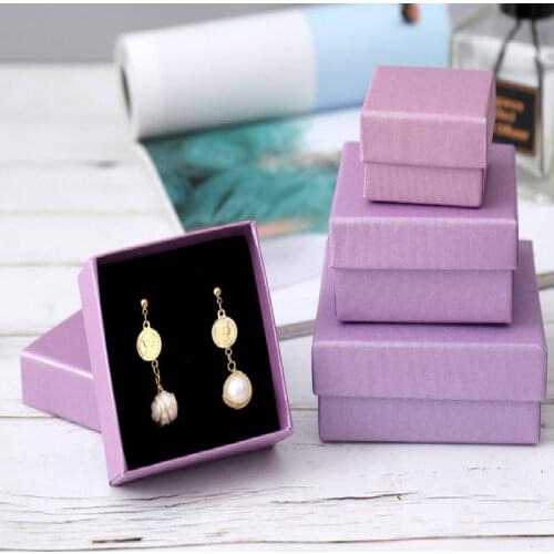 Mutli Size Square Jewelry Box Simple Jewelry Gift Box Earrings Necklace Pendant Display Handmade Jewellry Packaging Container