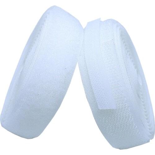 Garment Sewing 2cm*2M / 5M / 25M /pair White Hand DIY Strong Self Adhesive Hook Loop Tape Fastener Shoes/Bags Sticky Magic Tape