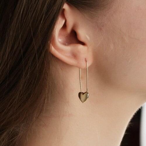 Love Heart Earrings For Women Metal Gold And Silver Color Long Small Drop Earring Ladies Sweet Elegant Charms Ear Jewellery