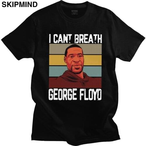 2020 I Cant Breathe T Shirt Men Pre-shrunk Cotton Quote T-shirt O-neck Short Sleeve george floyd Tshir Slim Fit Tee Top Clothing