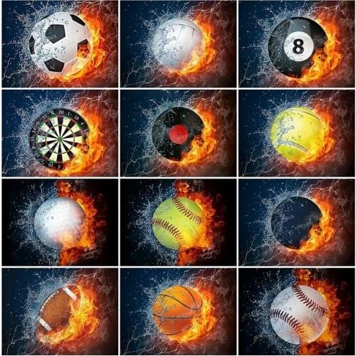 Full Drill 5D Diy Diamond Painting Football Basketball Baseball Embroidery Rhinestones Mosaic Cross Stitch Kits Kids Room Decor