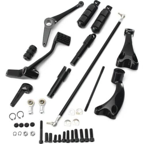 Black Motorcycle Forward Controls Foot Pegs Levers Linkages Set Kit For Harley Sportster Iron XL 883 1200 48 2004-2013