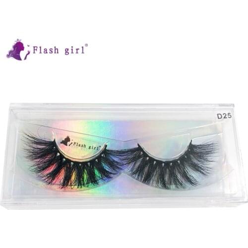 Flash Girl New 1 Pair Mink Eyelashes Makeup D25 High Volume Handmade Full Strip Lashes Thick Soft Fake Eyelash Extension