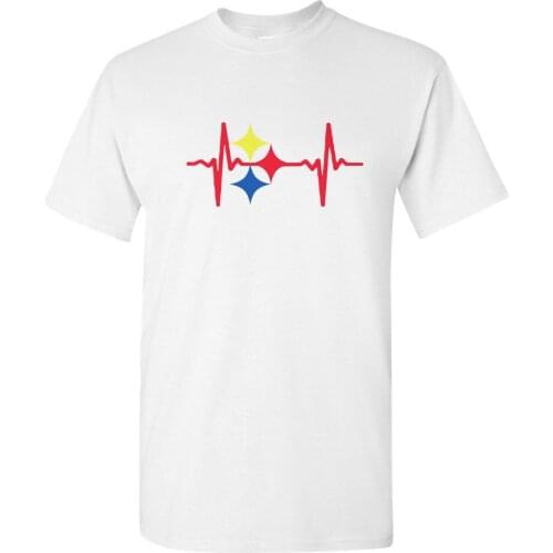 2019 Newest Cotton Cool Design 3D Tee Shirts Steelers Heart Beat Custom Mens T-Shirt Tee Fitness T-Shirts