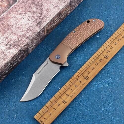 New outdoor M390 steel + all titanium handle tactical camping hunting self-defense sharp folding knife EDC tool