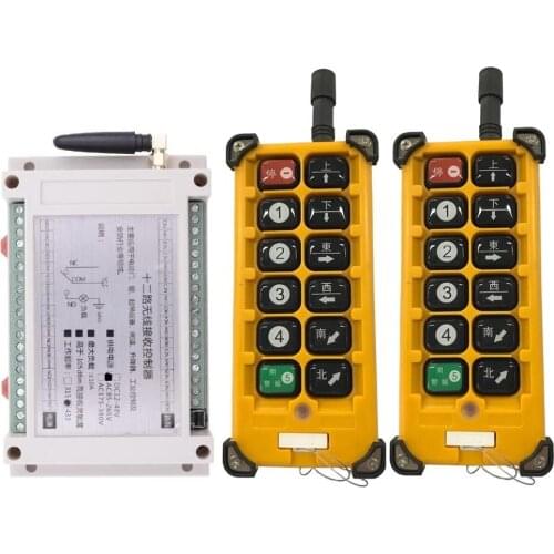 Industrial Remote 3000m AC110V 220V 12CH Radio Controller RF Wireless Remote Control Overhead travelling crane System Receiver
