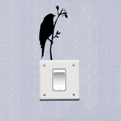 Bird on Branch Vinyl Animal Wall Switch Stickers Decal Home Decor 3SS0201