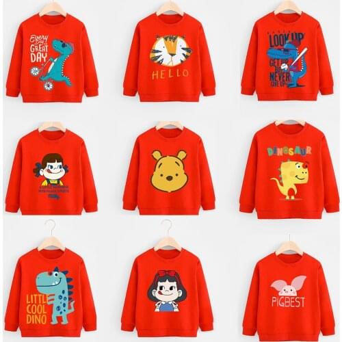 Boys Girls Cartoon Print Pullover Sweater Spring Autumn Baby Child Dinosaur Fashion Sweatshirt Long-sleeved Childrens Clothing