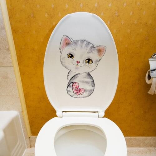 Small size realistic cat cartoon animal Xpress stickers toilet toilet toilet stickers refrigerator stickers decorative stickers