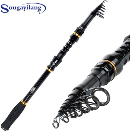 Sougayilang Fishing Rod 1.8 M-3.6 M Telescopic Spinning Fishing Pole Carbon Fiber Sea Fishing Rod for Freshwater Saltwater Pesca