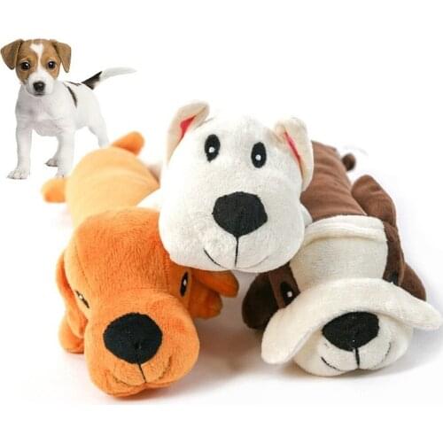 Dog Chew Plush Toy Durability Pet Molar Squeak Sound Toys Puppy Interactive Biting Fleece Toy Animal Shape Vocalization Dolls