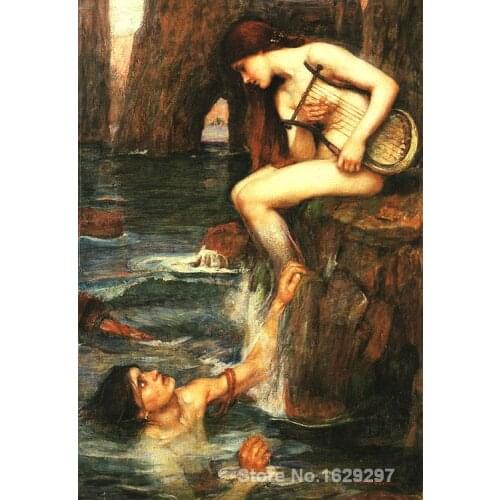 Modern colorful paintings The Siren by John William Waterhouse High Quality Hand painted