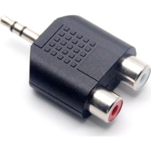 Stereo 3.5mm Stereo Plug Audio Plug 3.5mm Male Socket to Dual Female RCA Jack AV Adapter Splitter Connector For Audio Speaker