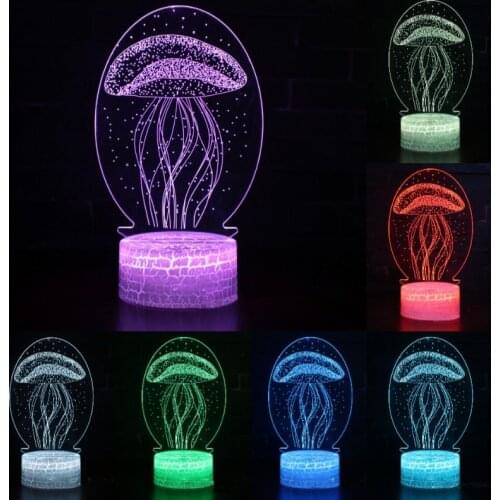 3d Lamp Jellyfish Night Lights for Kids Rooms Baby Acrylic Led Table Lamp Children Gift Toys Birthday Party Home Decor Lighting