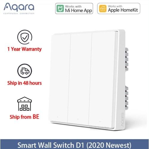 Aqara D1 Smart Wall Switch Zigbee Wireless Remote Control Key Light Switch Neutral Fire Wire for Homekit Mijia APP with box
