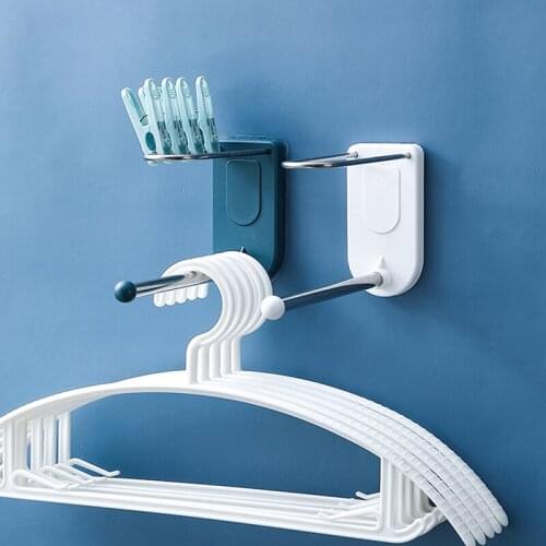 Free Punch Hook Quality Stainless Steel Hanger Storage Multi Function Home Wall Mounted Balcony Finishing Rack For Home Storage