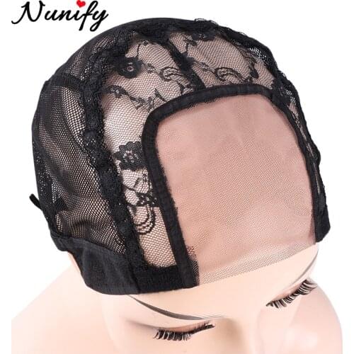 Mesh Wig Cap For Making Lace Wigs Nunify Black Lace Wig Caps For Making Wigs Adjustable Hairnet Weave Net Cheap 1Pcs