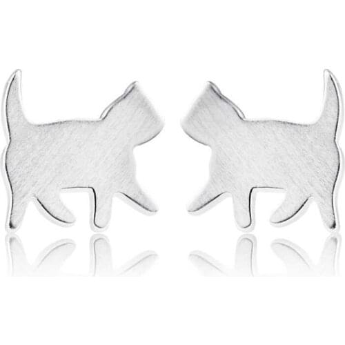 Female Earrings 925 Sterling Silver Jewelry Cute Cat Stud Earrings For Women Christmas Gift eh1404