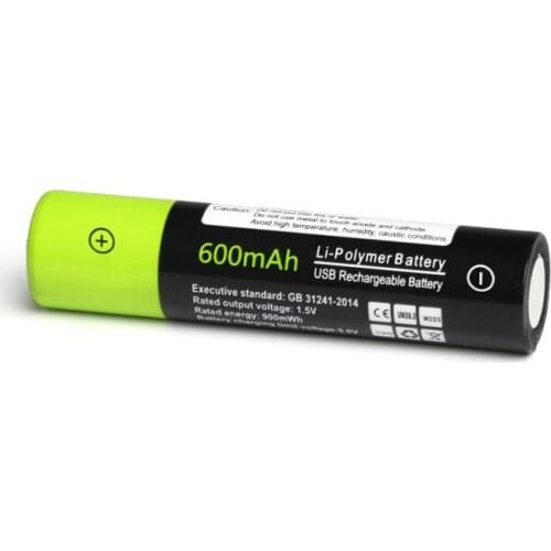 ZNTER 2/4Pcs 1.5V AAA 600mAh Rechargeable Battery 3A with USB Cable Rechargeable Lithium Polymer Battery Quick Charging