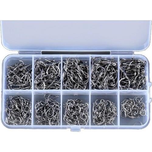 1 Box Fishing Hooks Strong Anti-rust Metal Sharp Fish Circle Hooks Fishing Tool