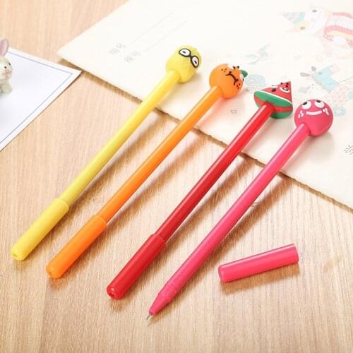 100 Pcs Creative Stereo Fruit Gel Cartoon Stationery Cute Office Supplies Water-based Sign Pen Kawaii School Supplies