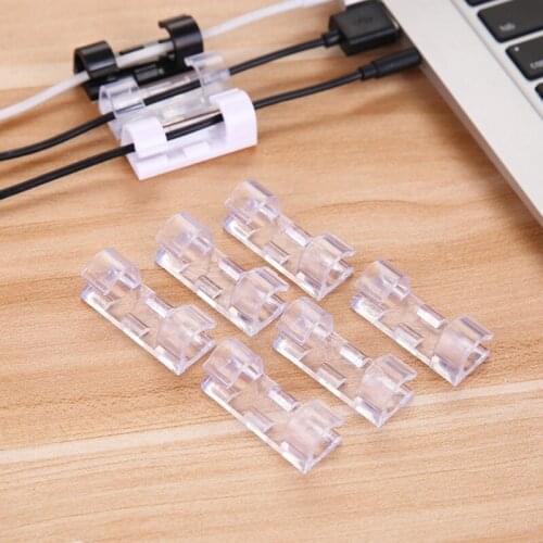 20Pcs Self Stick Wire Organizer Line Cable Clip Buckle Clips Clamp Table Wall Fixer Fastener Data Telephone Line Winder