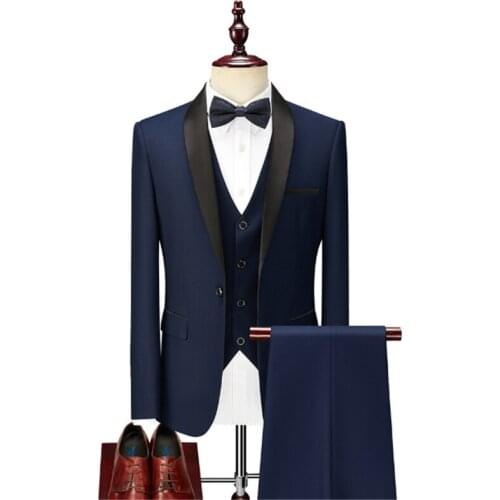 2020 Mens Business Slim Fit Groom Jacket Jaqueta Masculino Clothing Abiti Da Cerimonia Vestido Formal Hochzeitskleid Black Suit
