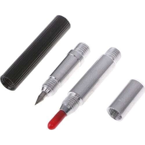 203F Double End Sharp Tungsten Steel Tip Scriber Clip Pen Ceramics Glass Shell Metal Construction Marking Tools 137mm