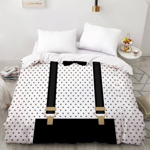 3D Duvet cover Quilt/Blanket/Comfortable Case Luxury Bedding 135 140x200 150x200 220x240 200x220 for Home Mr. Suit white