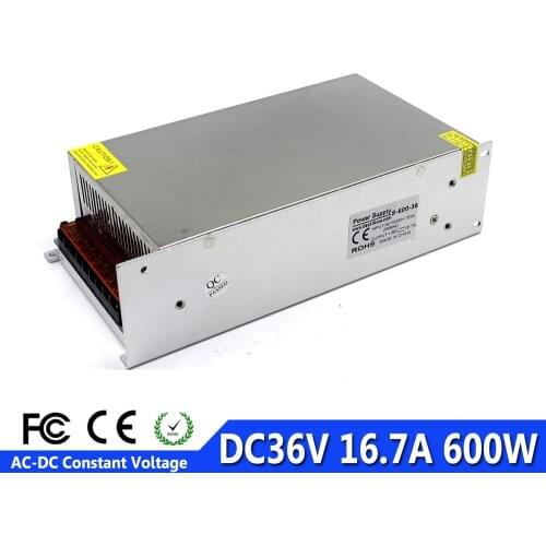 AC110 220V To DC 36V 16.7A 600W Voltage Transformer Switch Power Supply Regulated DC36V SMPS for CNC Machine DIY LED Lamp CCTV