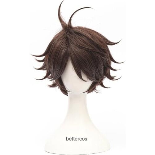 Anime Haikyuu!! Volleyball Toru Oikawa Toor Short Brown Shaggy Layered Tooru Heat Resistant Cosplay Costume Wig + Free Wig Cap
