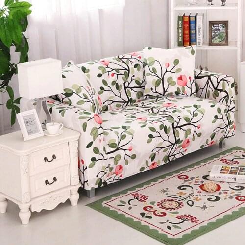 Elastic Sofa Cover Printed Flowers Slipcover Tight Wrap All-inclusive Corner Sofa Cover Stretch Furniture Covers 1/2/3/4 seater