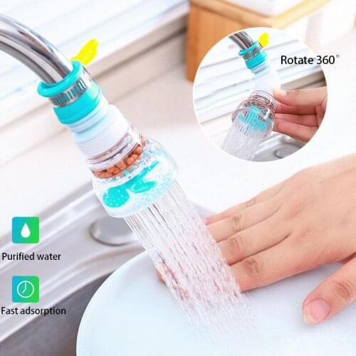 Faucet Water Filters, Water Purifier Faucet Kitchen Household Anti Splash Tap Water Filter Cartridge Fits Standard Faucets Pink