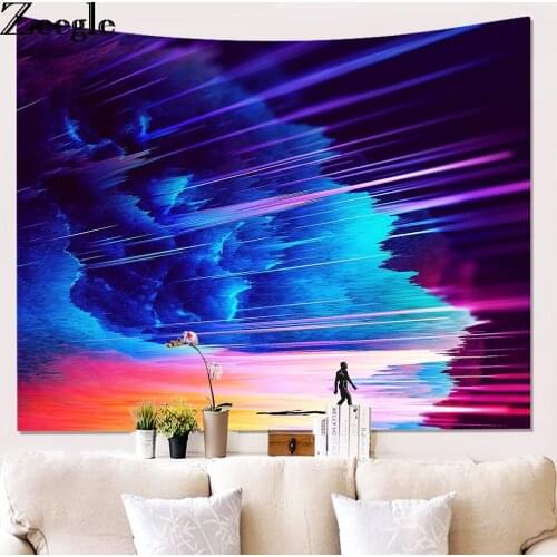 Zeegle 3D Creative Pattern Tapestry Ployester Wall Hanging Tapestry for Wall Decoration Fabric Home Background Cloth Yoga Mats