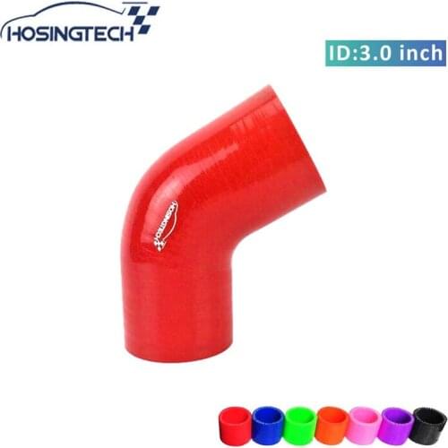 HOSINGTECH-high quality factory price 76mm 3" red 60degree air intake silicone pipe